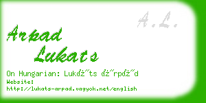 arpad lukats business card